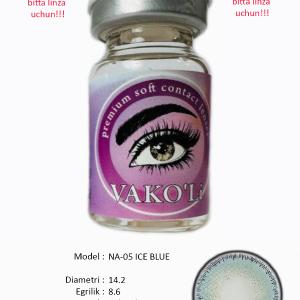 NA-05 ICE BLUE  0.00  Цветные ГОЛУБЫЕ контактные линзы, для красоты. 1 Линза