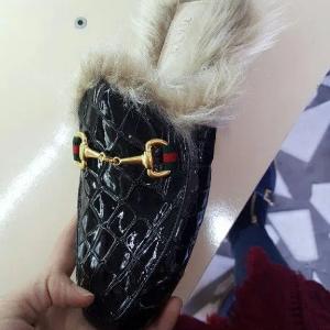 Шлепки с мехом