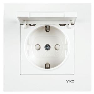 Розетка с Крышкой с Заземлением и Защитной Шторкой, серии Karre