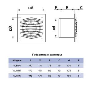 Slim yuk ventilyatori D100 Diciti orqaga qaytish valfi