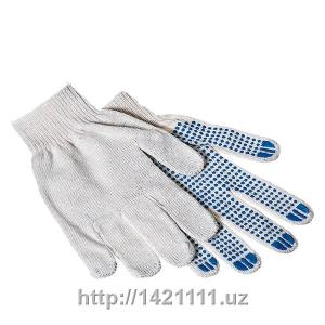 Перчатки хлопчатобумажные с ПВХ  покрытием