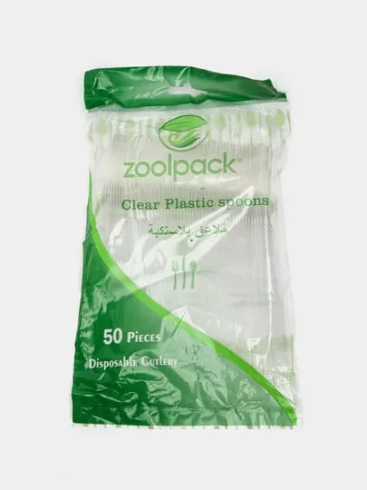 Zoolpack shaffof plastik choy qoshiq (50)