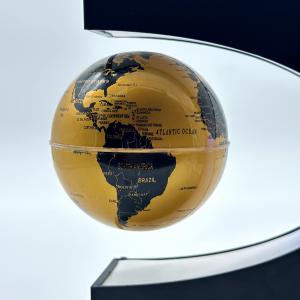 Левитирующий глобус, светильник-ночник светильник с LED подсветкой, золотой.