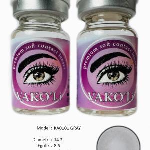 KA0101 GRAY 0.00 2PS  Цветные СЕРЫЕ контактные линзы, для красоты. 2 Линзы.