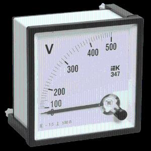Вольтметр аналоговый Э47 500В класс точности 1,5 72х72мм IEK