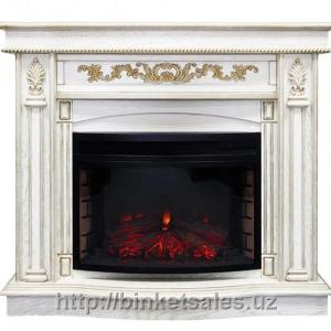 Elektr kamin Dioramik o'choqli kardinal oq eman