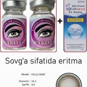 HELLO BABY 0.00 2PS с Раствором Цветные КАРИЕ  2 Линзы+Раствор в Подарок