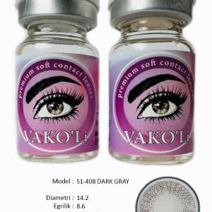 S1-408 DARK GRAY  0.00 2PS  Цветные СЕРЫЕ контактные линзы, для красоты. 2 Линзы.