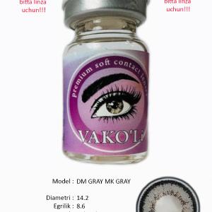 DM GRAY MK GRAY  0.00 Цветные СЕРЫЕ контактные линзы, для красоты. 1 Линза