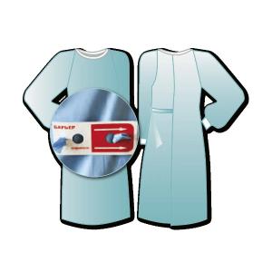 Bir martali ishlatiladigan jarrohlik steril xalat. Model STANDART