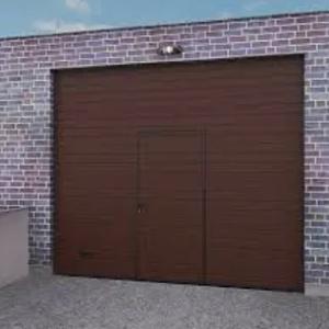 Гаражные секционные ворота с калиткой серии TREND