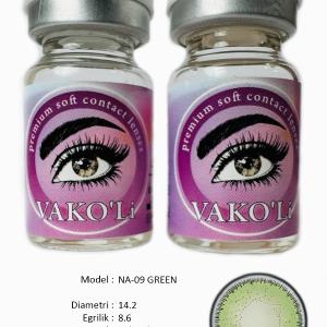 NA-09 GREEN  0.00 2PS  Цветные ЗЕЛЕНЫЕ контактные линзы, для красоты. 2 Линзы.