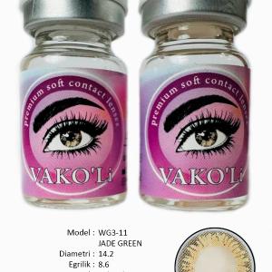 WG3-11 JADE GREEN  0.00 2PS Цветные ЖЁЛТЫЕ контактные линзы, для красоты. 2 Линзы.