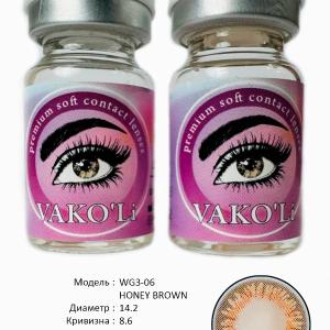 WG3-06 HONEY BROWN 0.00 2PS  Цветные КАРИЕ контактные линзы, для красоты. 2 Линзы.