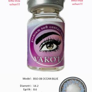 BSO-08 OCEAN BLUE  0.00  Цветные ГОЛУБЫЕ контактные линзы, для красоты. 1 Линза