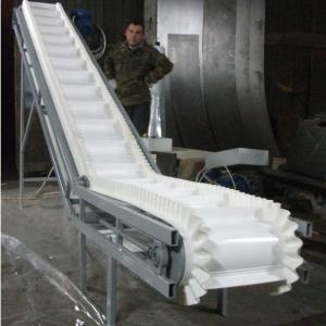 Gofrirovka qilingan tomonlari bo'lgan konveyer bantlari