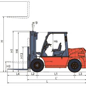 Дизельный вилочный погрузчик CPCD100 Грузоподъемность 10т НА ЗАКАЗ