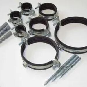 Хомут металлический с резинкой ?75мм.