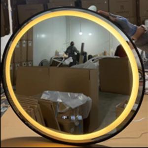 Умное зеркало черное 05, 70х70 см