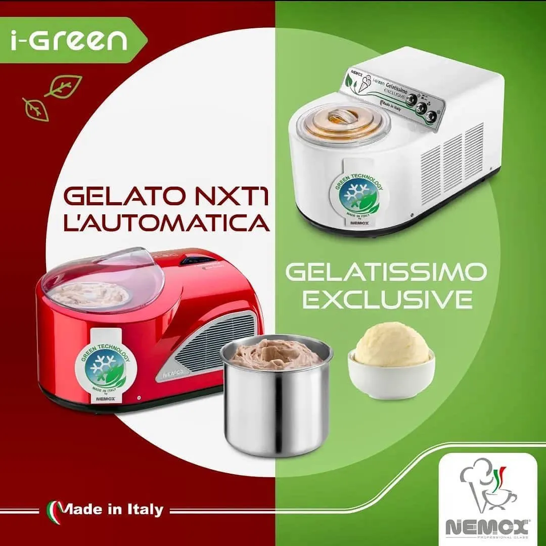 i-Green серияли Nemox Gelato NXT1 L'Automatica Green компрессорли музқаймоқ ишлаб чиқаргич
