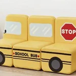 Мягкий детский диван школьный автобус JMS 033