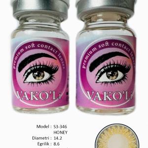 S3-346 HONEY  0.00 2PS Цветные ЖЁЛТЫЕ контактные линзы, для красоты. 2 Линзы.
