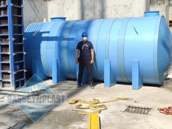 Ichimlik suv uchun 25m3, tonna gorizontal plastik eko-sig'im, idish, bak