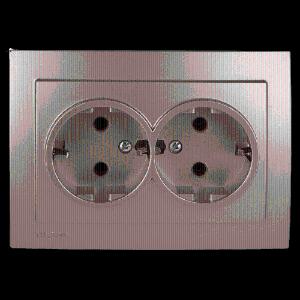 Розетка двойная (2-местная) с заземлением