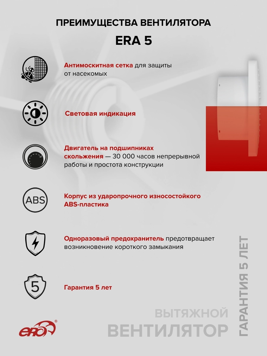 Вентилятор накладной Era D125 Era