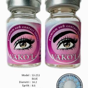 S3-253 BLUE  0.00 2PS Цветные ГОЛУБЫЕ контактные линзы, для красоты. 2 Линзы.