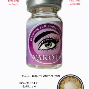  BSO-02 HONEY BROWN 0.00 Цветные КАРИЕ контактные линзы, для красоты. 1 Линза