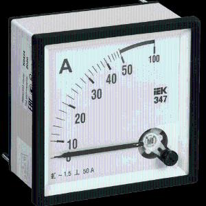 Ampermetr analog E47 100/5A aniqlik sinfi 1,5 72x72 mm IEK