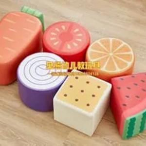 Мягкий детский табурет из 6 частей - овощи и фрукты JMS 042