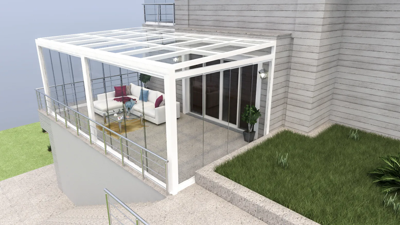 RTS 1300 seriyali masofadan boshqarish pulti bilan avtomatik pergola