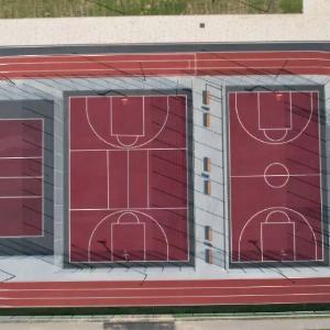 Резиновое бесшовное напольное покрытие для спортивных площадок МАСТЕРФАЙБР СПОРТ