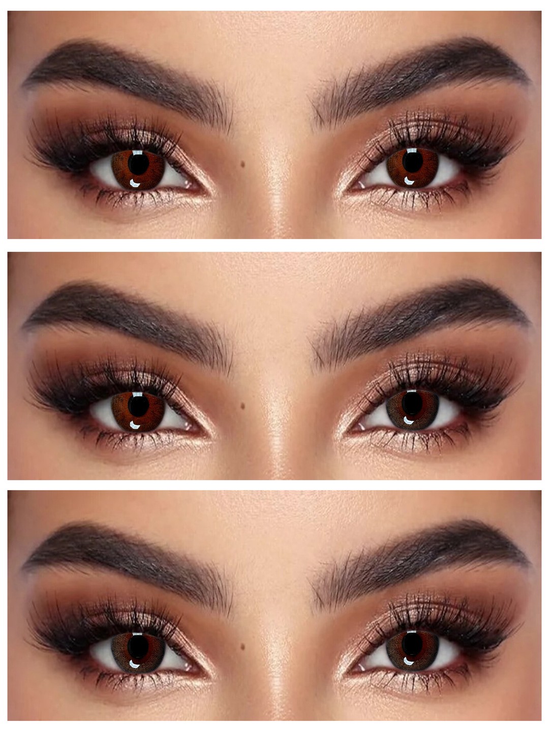 S2-222 BROWN 0.00 Rangli QO‘NG‘IR linzalari, go‘zallik uchun. 1 dona linza