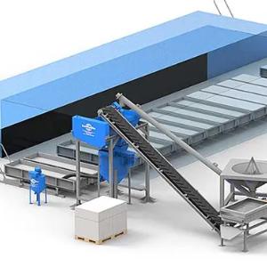 Gazlangan beton va gaz bloklarini ishlab chiqarish uchun uskunalar liniyasi. 10 m3 va undan yuqori