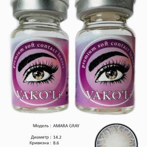 AMARA GRAY  0.00 2PS Цветные СЕРЫЕ контактные линзы, для красоты. 2 Линзы.