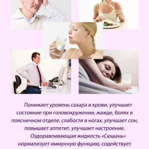 Оздоравливающая жидкость «Сюшань» понижает уровень сахара в крови Happiness