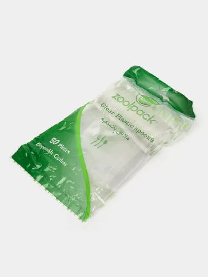Zoolpack shaffof plastik qoshiq (50)