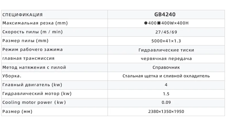 Ленточнопильный станок GOLDCNC GB4260