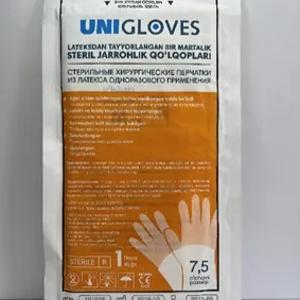 Стерильные хирургические перчатки из латекса одноразового применениня - UNIGLOVES