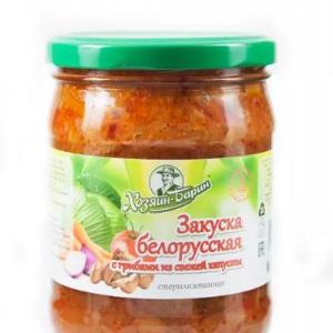 Yangi karamdan qo'ziqorinli Belarus ishtahasi