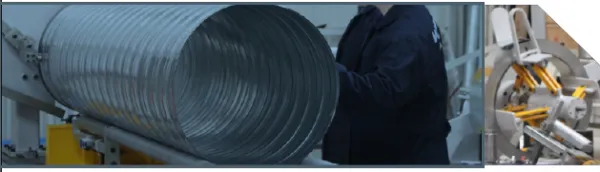 Galvanizli po'latdan yasalgan spiral o'ralgan havo kanallari