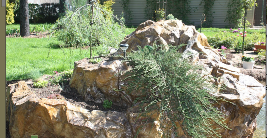 Водопад искусственные камнями види скал 