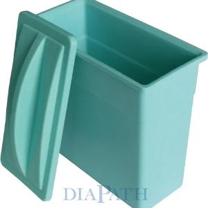 Сосуды пластиковые в штативе для окраски предметных стекол с крышкой (объем 250 мл), набор 12 шт.