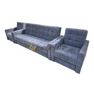 "Bursa kulrang" yumshoq mebellar to'plami, divan + 2 kreslo