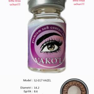 S2-017 HAZEL 0.00  Цветные КАРИЕ контактные линзы, для красоты. 1 Линза