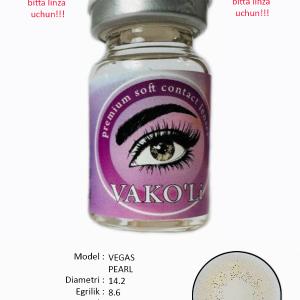 VEGAS PEARL  0.00  Цветные СЕРЫЕ контактные линзы, для красоты. 1 Линза