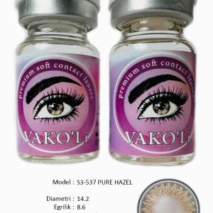 S3-537 PURE HAZEL 0.00 2PS  Цветные ЖЁЛТЫЕ контактные линзы, для красоты. 2 Линзы.